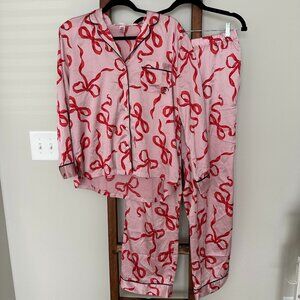 Victoria's Secret Glazed Satin Long Pajama Set | Bow